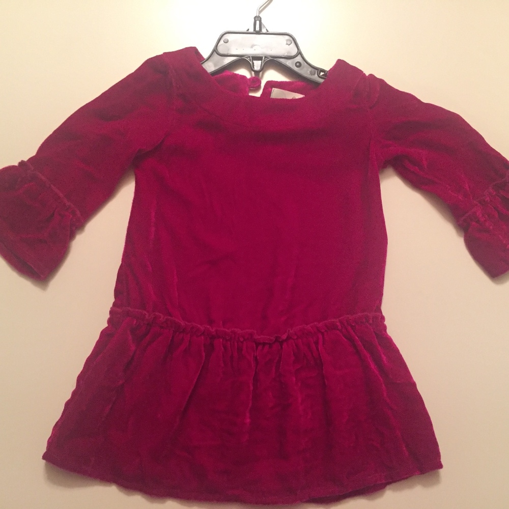 Peek Little Peanut Fuscia Velvet dress